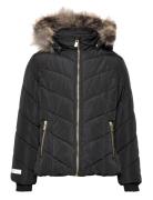 Jacket Hood W Fake Fur Foret Jakke Black Lindex