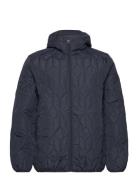 Puffer Jacket W?.Hood Foret Jakke Navy Lindbergh