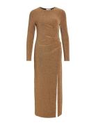 Vimynte L/S Slit Ancle Dress/Ka Maxikjole Festkjole Brown Vila