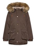 Twill Nylon Boy Parca Parka Jakke Brown Mikk-line