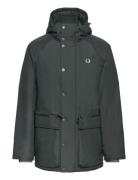 Padded Zip Jacket Parka Jakke Khaki Green Fred Perry