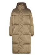 Tjw Long Satin Puffer Foret Jakke Khaki Green Tommy Jeans