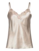 Pure Silk - Camisole W.lace Top Cream Lady Avenue