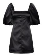 Double Satin Kort Kjole Black Ganni