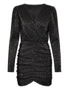 Onlnelly L/S Shine Wrap Dress Cs Jrs Kort Kjole Black ONLY