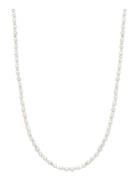 Men's Mini Beaded Necklace With Pearls Halskæde Smykker White Nialaya