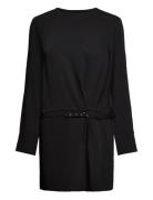 Ruched Dress With Belt Kort Kjole Black Mango