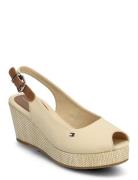 Iconic Elba Sling Back Wedge Sko Med Kilehæl Beige Tommy Hilfiger