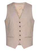 Structure Stretch Waistcoat Habitvest Beige Lindbergh