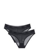 Tempting Sheer Highleg Tai 2P Trusser, Tanga Briefs Black Triumph