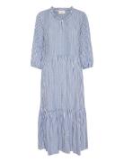 Daisycr Flounce Dress - Kim Fit Knælang Kjole Blue Cream