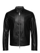 Blouson Jacket Læderjakke Skindjakke Black Armani Exchange