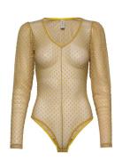 Donna Bodystocking Bodies Slip Yellow Underprotection