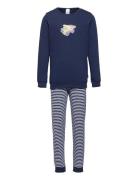 Boys Pyjama Long Pyjamassæt Navy Schiesser