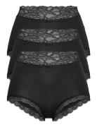 Brief 3 Pack Emelie Lace High Hipsters Undertøj Black Lindex