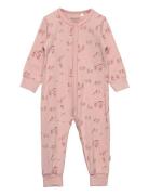 Nightsuit W. Aop Pyjamas Sie Jumpsuit Pink CeLaVi