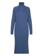 Yasmavi Knit Midi Rollneck Dress S. Noos Knælang Kjole Blue YAS