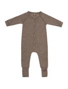 Night Suit, Nature Drop Needle, Merino Wool Pyjamas Sie Jumpsuit Beige...