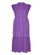 Yasviola Ss Long Shirt Dress S. Knælang Kjole Purple YAS