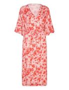 Papaveri Ss Dress Knælang Kjole Red Second Female