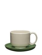 Amare Cup/Saucer Home Tableware Cups & Mugs Coffee Cups Grey Hübsch
