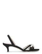 Ambla Pearl Bow Sandal Med Hæl Black Custommade