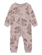 Nightsuit W/O Feet W.aop Pyjamas Sie Jumpsuit Pink Fixoni