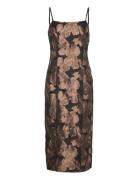 Slftriana Midi Strap Dress B Knælang Kjole Black Selected Femme