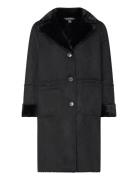 Faux-Shearling & Faux-Suede Coat Outerwear Coats Winter Coats Black La...