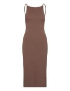 Knitted Strap Dress Dresses Bodycon Dresses Brown Gina Tricot