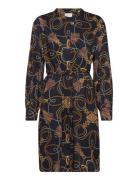 Rel Rope Print Shirt Dress Knælang Kjole Navy GANT