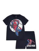 Nmmnow Spiderman Ss Nightset Noos Mar Pyjamassæt Navy Name It