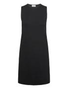 Extra Fine Wool Shift Dress Knælang Kjole Black Calvin Klein