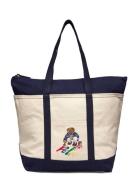 Polo Bear Canvas Tote Shopper Taske Cream Polo Ralph Lauren