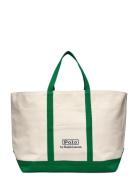 Logo-Embroidered Canvas Tote Shopper Taske Green Polo Ralph Lauren