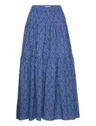 Sunsetll Maxi Skirt Lang Nederdel Blue Lollys Laundry