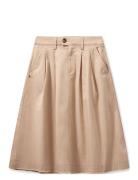 Mmmona Cafrin Skirt Knælang Nederdel Beige MOS MOSH