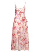 Sorella Printed Midi Dress Knælang Kjole Pink Bardot