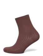 Helga Crochet Sock Lingerie Socks Regular Socks Brown Becksöndergaard