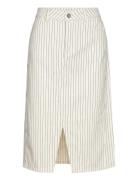 Field Pin Kenley Skirt Knælang Nederdel Beige Mads Nørgaard