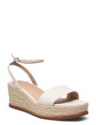 Leona Nappa Leather Espadrille Espadrillos Med Hæl Sandal Cream Lauren...