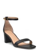 Burnished Calf-Logan-Sn-Hes Sandal Med Hæl Black Lauren Ralph Lauren