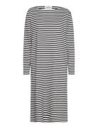 Soft Single Stripe Silas Dress Knælang Kjole Black Mads Nørgaard