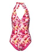 Haiti Halterneck Swimsuit Badedragt Badetøj Pink Abecita