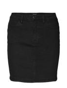 Vmluna Hr Denim Skirt Mix Ga Kort Nederdel Black Vero Moda