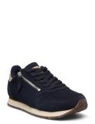 Ydun Suede Zipper Low-top Sneakers Navy WODEN