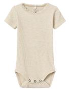 Nbfkab Ss Body Noos Bodysuits Short-sleeved Beige Name It