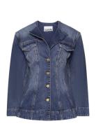 Sparkle Denim Jakke Denimjakke Blue Ganni