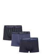 Pinstripe Trunk 3-Pack Underwear Boxer Shorts Blue GANT