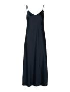 Slftalia-Lena Sl Slip Dress B Maxikjole Festkjole Navy Selected Femme